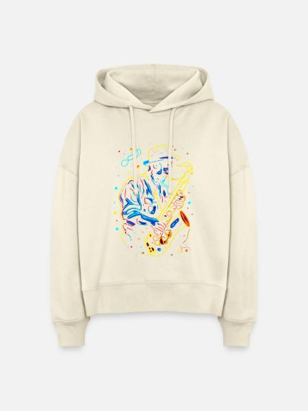 Saxophonist Großvater - Stanley/Stella Boxy Frauen Bio Hoodie Nora - Natur