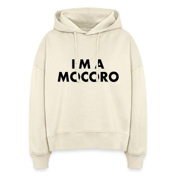I'm a mocoro - Sweat à capuche bio Nora coupe boxy Stanley/Stella Femme - écru doux - Devant