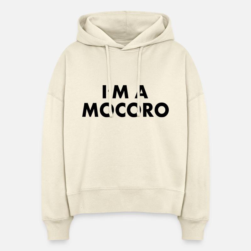 I'm a mocoro - Sweat à capuche bio Nora coupe boxy Stanley/Stella Femme - écru doux