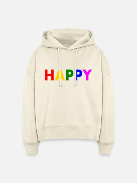 Happy - Stanley/Stella Boxy Frauen Bio Hoodie Nora - Natur