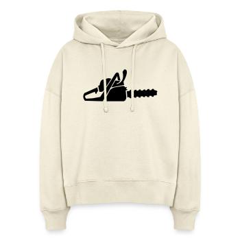 Kettensäge Icon - Stanley/Stella Boxy Frauen Bio Hoodie Nora - Natur - Vorne