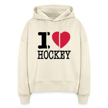 i love hockey / I heart hockey - Stanley/Stella Vrouwen boxy bio hoodie Nora - zacht ecru - Voor