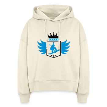 snowboard logo king design cool stunt - Stanley/Stella Boxy Frauen Bio Hoodie Nora - Natur - Vorne