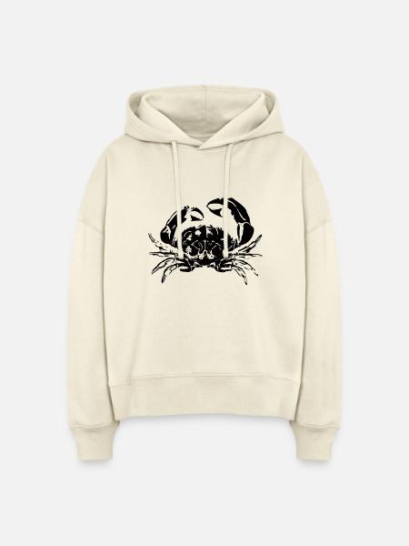 Krebs Krabben Retro Design - Stanley/Stella Boxy Frauen Bio Hoodie Nora - Natur