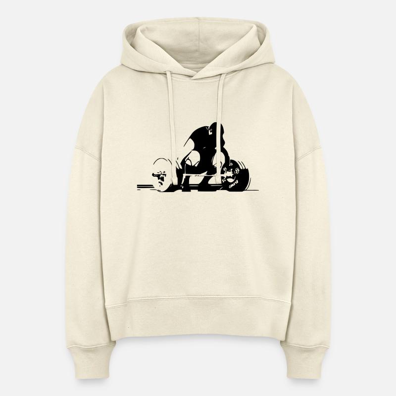 Position snatch 2 - Sweat à capuche bio Nora coupe boxy Stanley/Stella Femme - écru doux