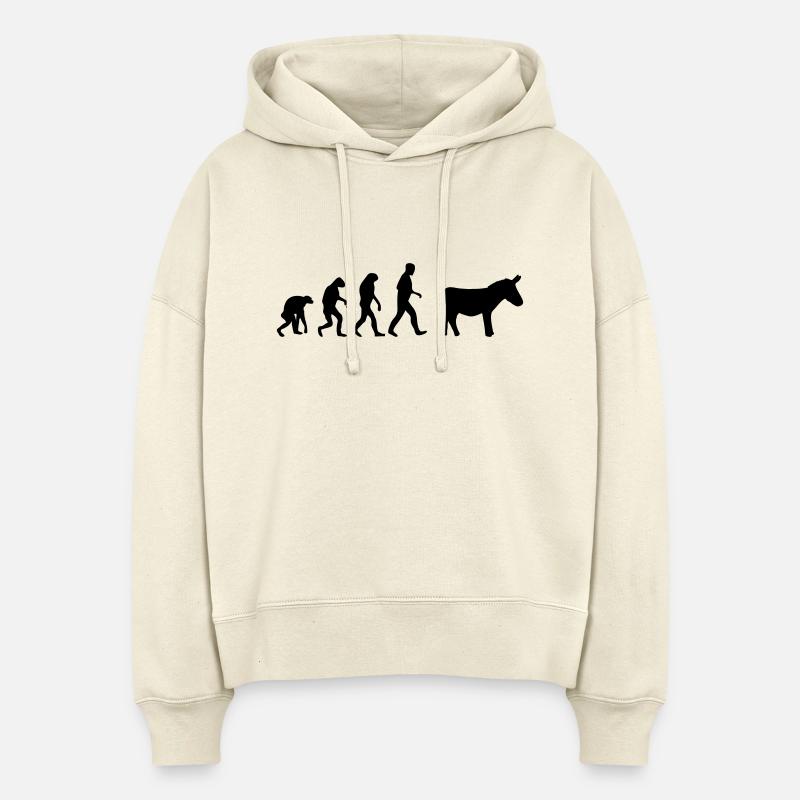donkey evolution - Sweat à capuche bio Nora coupe boxy Stanley/Stella Femme - écru doux
