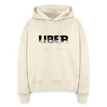 About Uber Word Saying Words Words - Stanley/Stella Boxy Women Organic Hoodie Nora - soft Ecru - Front