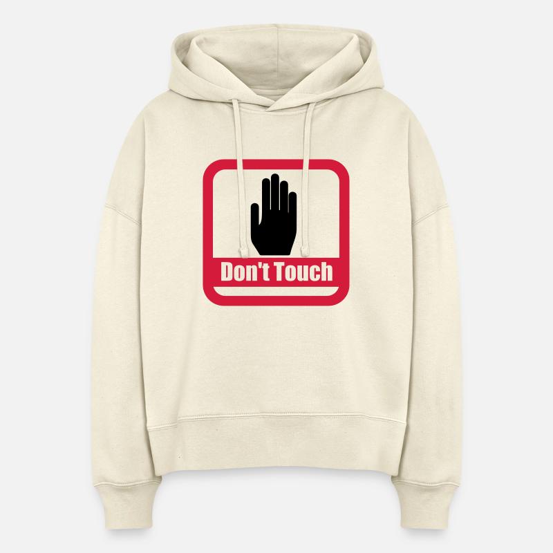 sign dont touch - Sweat à capuche bio Nora coupe boxy Stanley/Stella Femme - écru doux