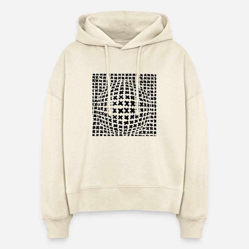Effet 3D de recherche de la 3D - Sweat à capuche bio Nora coupe boxy Stanley/Stella Femme - écru doux