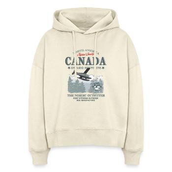 Canada - Aircraft - Stanley/Stella Boxy Frauen Bio Hoodie Nora - Natur - Vorne