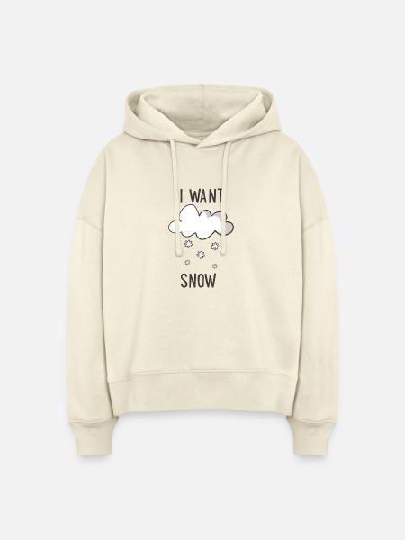 Ich will Schnee - Stanley/Stella Boxy Frauen Bio Hoodie Nora - Natur