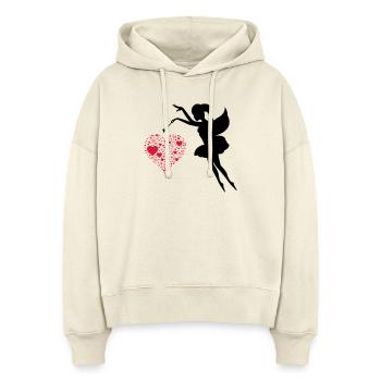fee_love_001 - Stanley/Stella Boxy Women Organic Hoodie Nora - soft Ecru - Front