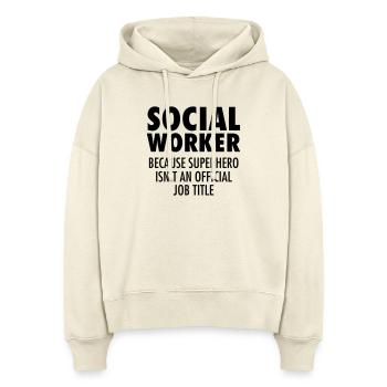 Social Worker - Hero - Stanley/Stella Boxy Frauen Bio Hoodie Nora - Natur - Vorne