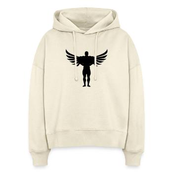 bodybuilder_engel_f1 - Stanley/Stella Boxy Women Organic Hoodie Nora - soft Ecru - Front
