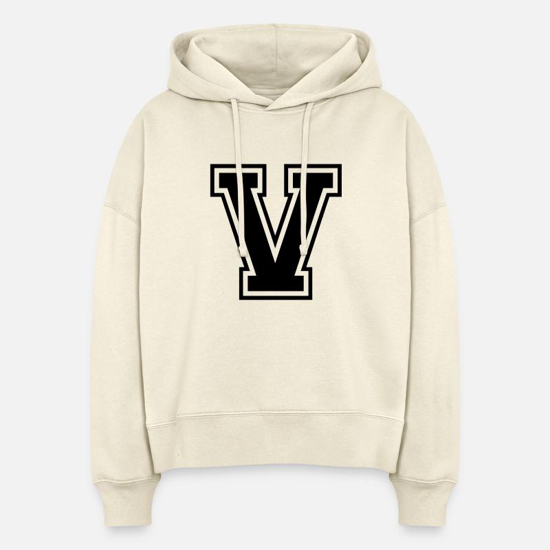 v - Sweat à capuche bio Nora coupe boxy Stanley/Stella Femme - écru doux