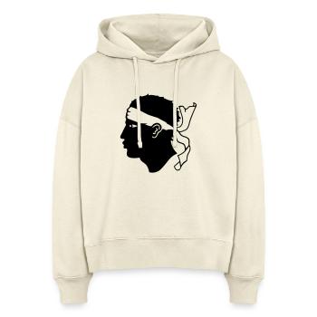 corse - Sweat à capuche bio Nora coupe boxy Stanley/Stella Femme - écru doux - Devant