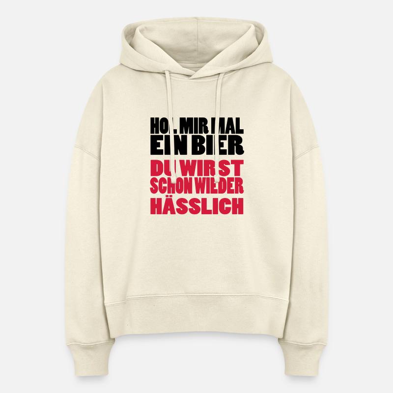 bier - Sweat à capuche bio Nora coupe boxy Stanley/Stella Femme - écru doux