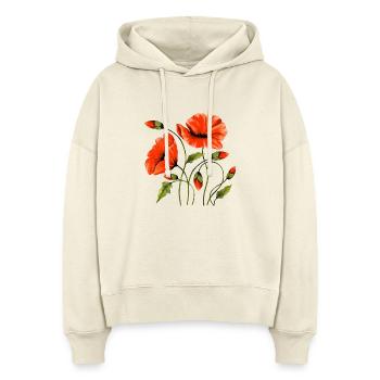 Blumen - Stanley/Stella Boxy Frauen Bio Hoodie Nora - Natur - Vorne