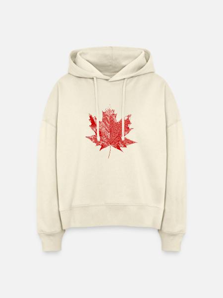 Maple leaf - Stanley/Stella Boxy Frauen Bio Hoodie Nora - Natur
