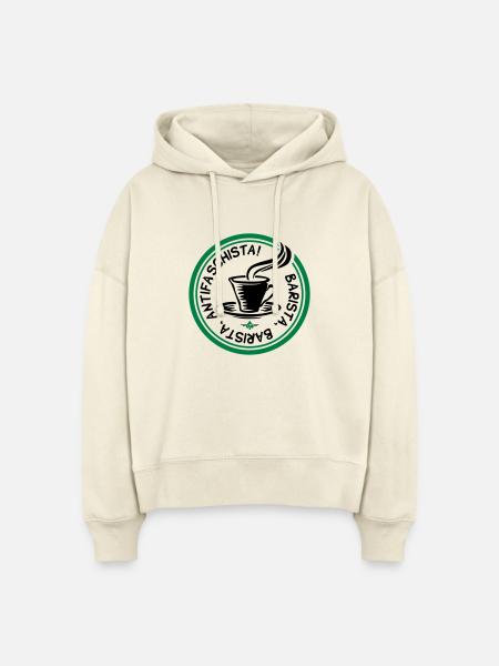 barista antifaschista - Stanley/Stella Boxy Frauen Bio Hoodie Nora - Natur