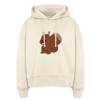 Croissant - Sweat à capuche bio Nora coupe boxy Stanley/Stella Femme - écru doux - Devant