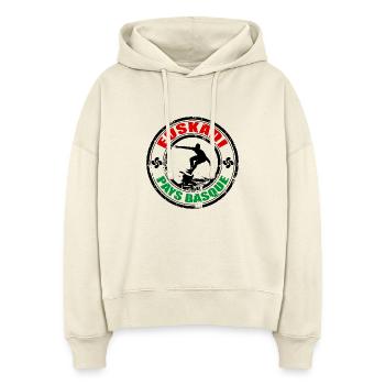 basque surfing - Stanley/Stella Boxy Women Organic Hoodie Nora - soft Ecru - Front