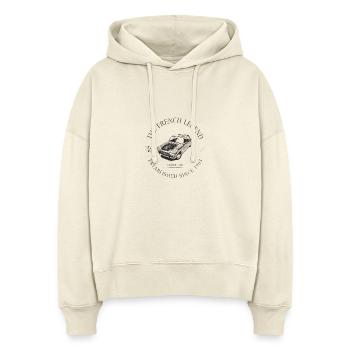  204 FRENCH CAR - Sweat à capuche bio Nora coupe boxy Stanley/Stella Femme - écru doux - Devant