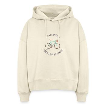 Radfahrer aus 100% reiner Butter - Stanley/Stella Boxy Frauen Bio Hoodie Nora - Natur - Vorne