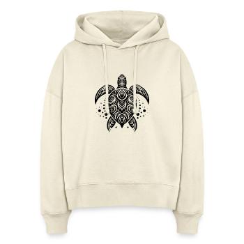 Pazifische Schildkröte Tattoo Kunst Zeitlos - Stanley/Stella Boxy Frauen Bio Hoodie Nora - Natur - Vorne
