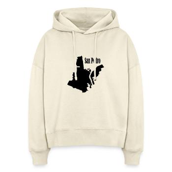 San Pedro L.A. White - Stanley/Stella Boxy Women Organic Hoodie Nora - soft Ecru - Front