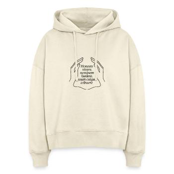 Honeste Vivere Latein Zitat Weisheit - Stanley/Stella Boxy Frauen Bio Hoodie Nora - Natur - Vorne