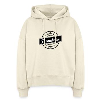 Super formatrice - Sweat à capuche bio Nora coupe boxy Stanley/Stella Femme - écru doux - Devant
