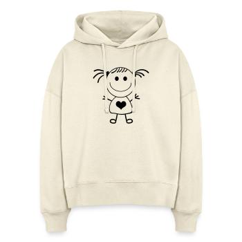 Mädchen Strichmännchen - Stanley/Stella Boxy Frauen Bio Hoodie Nora - Natur - Vorne