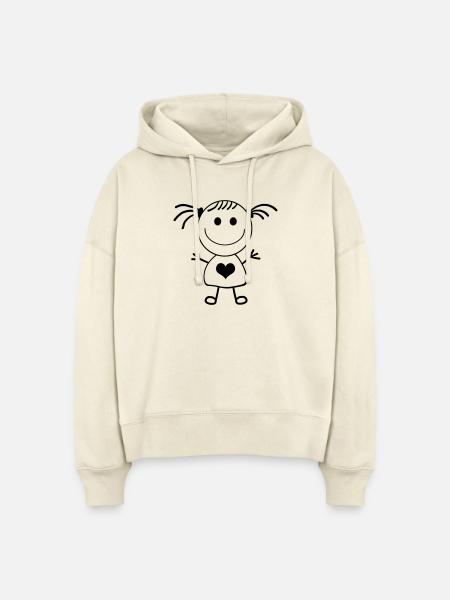 Mädchen Strichmännchen - Stanley/Stella Boxy Frauen Bio Hoodie Nora - Natur