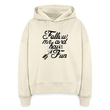 Follow me for fun Sprüche, Party, Geschenk - Stanley/Stella Boxy Frauen Bio Hoodie Nora - Natur - Vorne