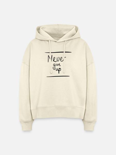 Never give up - Stanley/Stella Boxy Frauen Bio Hoodie Nora - Natur