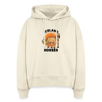 Islandpferde Pferdenarr Statement Araber Trab - Stanley/Stella Boxy Frauen Bio Hoodie Nora - Natur - Vorne