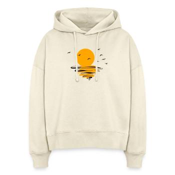 Wildgänse Kraniche Frühling - Stanley/Stella Boxy Frauen Bio Hoodie Nora - Natur - Vorne