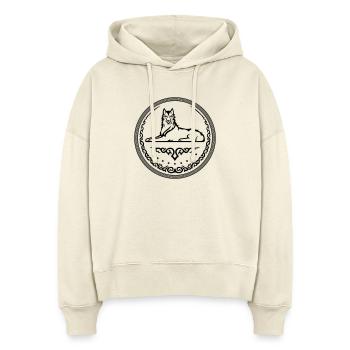 Loup du Caucase - Sweat à capuche bio Nora coupe boxy Stanley/Stella Femme - écru doux - Devant