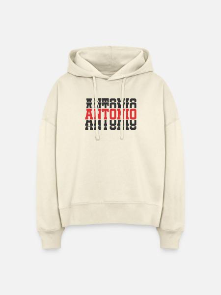Antonio T-Shirt Geschenkidee gestapelter Text - Stanley/Stella Boxy Frauen Bio Hoodie Nora - Natur