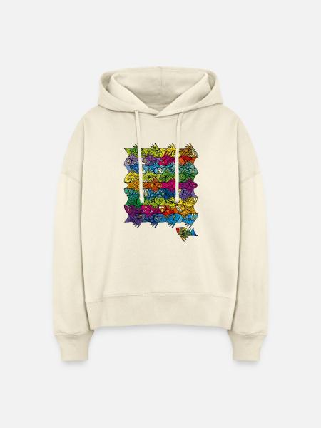 Fisch-Tessellations-Ambigramm Escher Style XXV - Stanley/Stella Boxy Frauen Bio Hoodie Nora - Natur