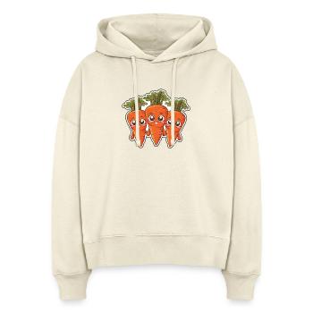 Karla, Kalle und Kim – Die Karottenfreunde - Stanley/Stella Boxy Frauen Bio Hoodie Nora - Natur - Vorne