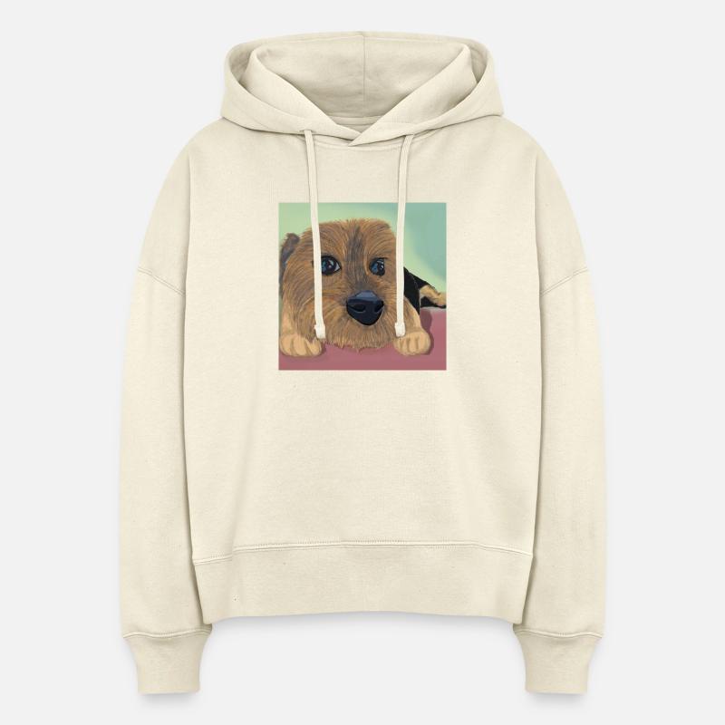 Hundeaugen oder Liebesreflex - Stanley/Stella Boxy Frauen Bio Hoodie Nora - Natur