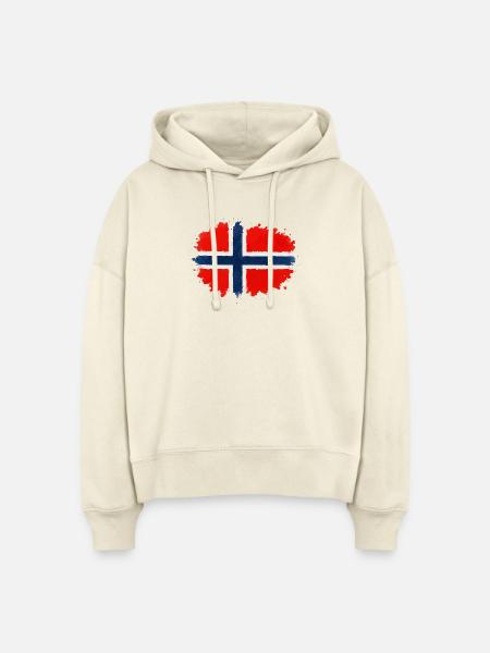 norwegen-fahne-klecks - Stanley/Stella Boxy Frauen Bio Hoodie Nora - Natur