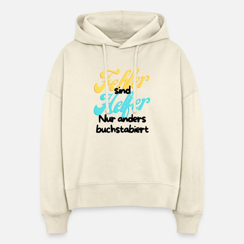 Error Helper Gradient Script - Stanley/Stella Boxy Women Organic Hoodie Nora - soft Ecru