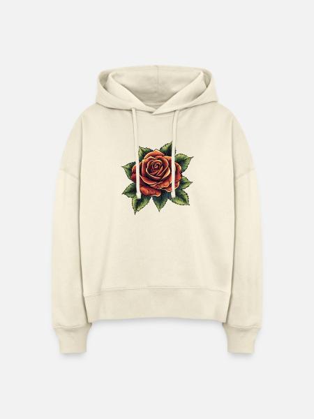Rose Blume - Stanley/Stella Boxy Frauen Bio Hoodie Nora - Natur