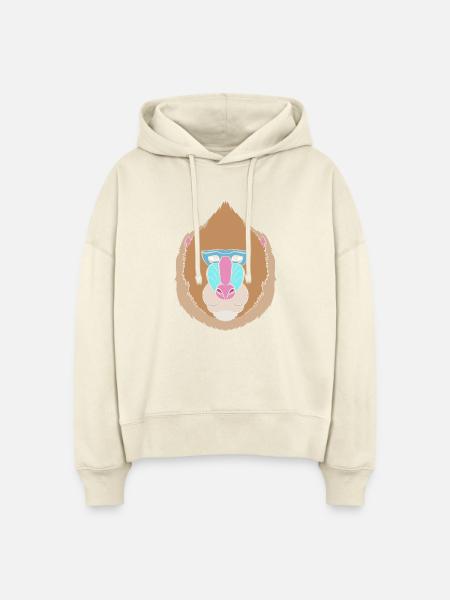 Baboon Pavian Primat Affe Affen - Stanley/Stella Boxy Frauen Bio Hoodie Nora - Natur