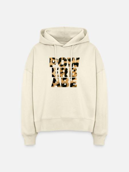 Power Babe Leopard Statement - Stanley/Stella Boxy Frauen Bio Hoodie Nora - Natur