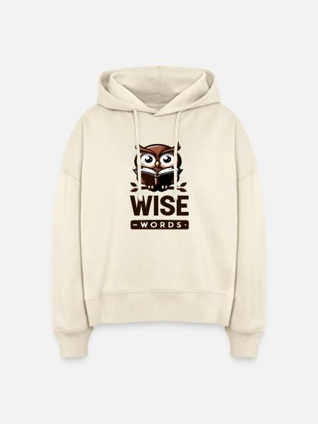 Weise Eule mit Buch – Wörter - Stanley/Stella Boxy Frauen Bio Hoodie Nora - Natur