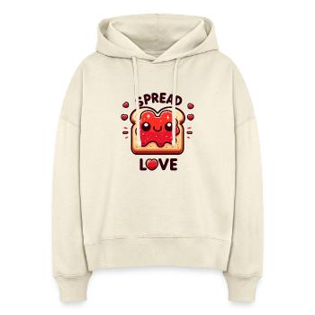 Spread Love Toast Herzchen - Stanley/Stella Boxy Frauen Bio Hoodie Nora - Natur - Vorne
